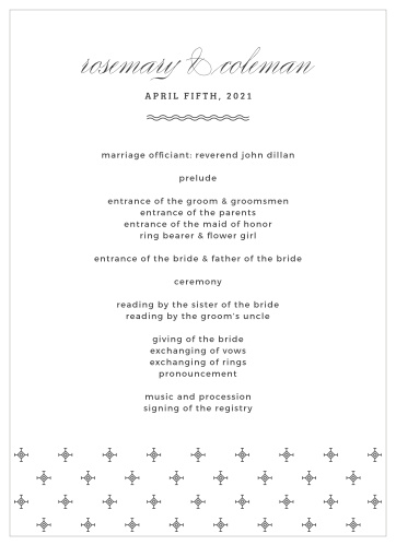 MaeMae's Bruno Wedding Programs