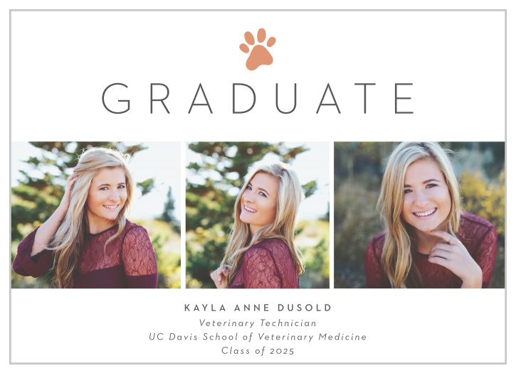 Broadcast your big achievement to your friends and family with our Animal Print Graduation Announcements.