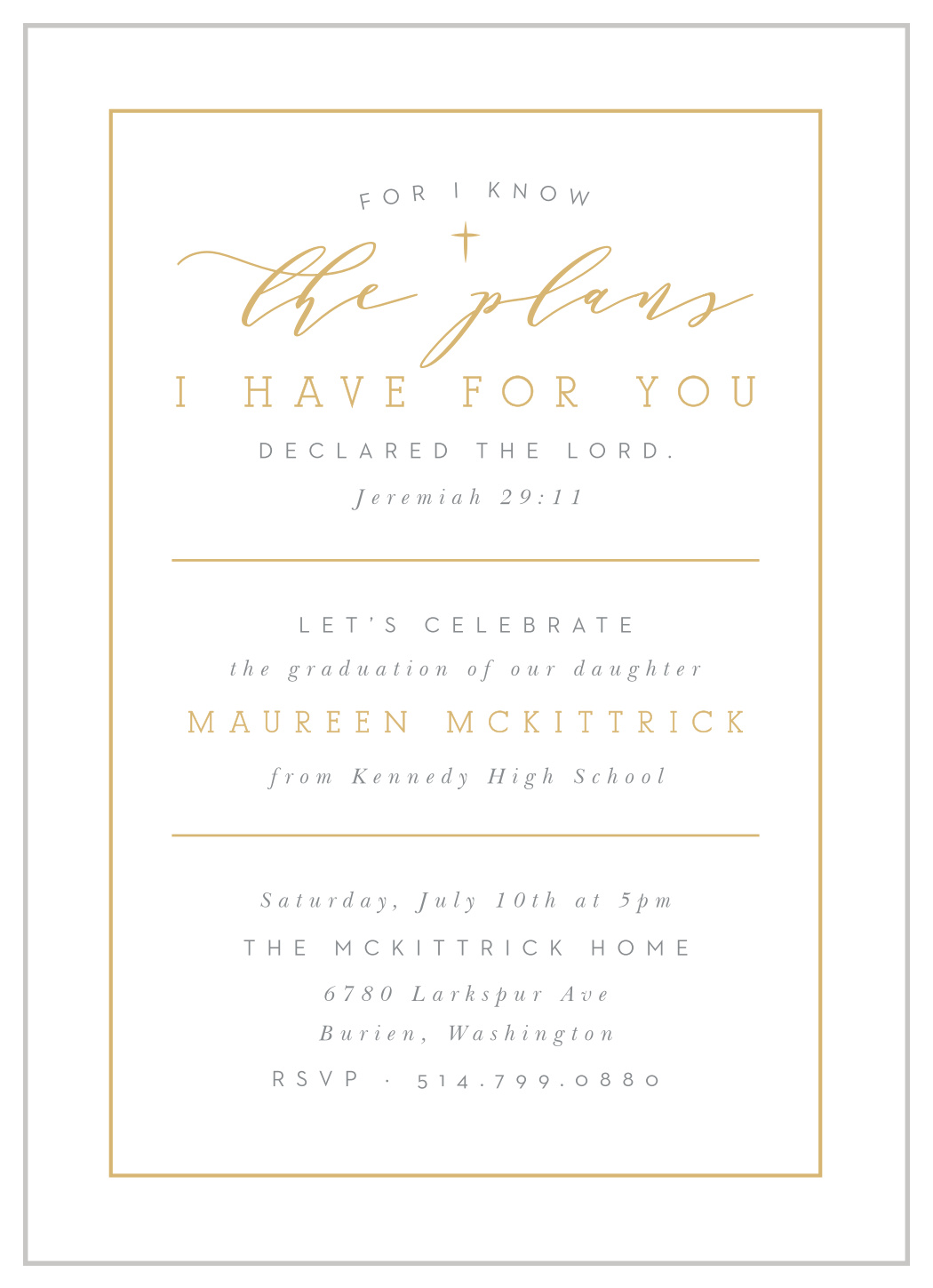 Religious Plans Graduation Invitations