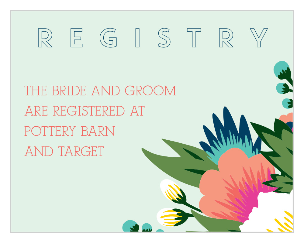 Tropical Flower Registry Cards