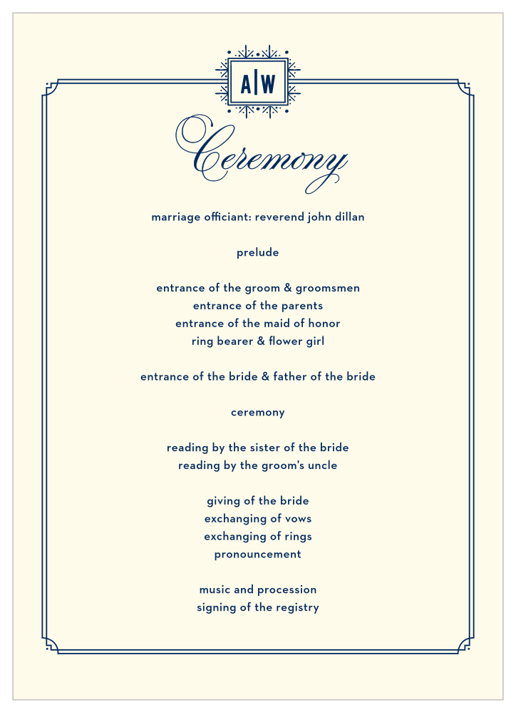 MaeMae's Jack Wedding Programs
