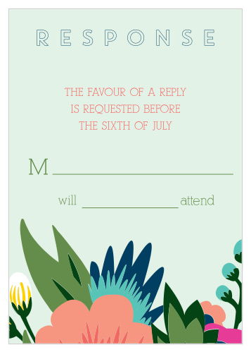 Tropical Flower Response Cards