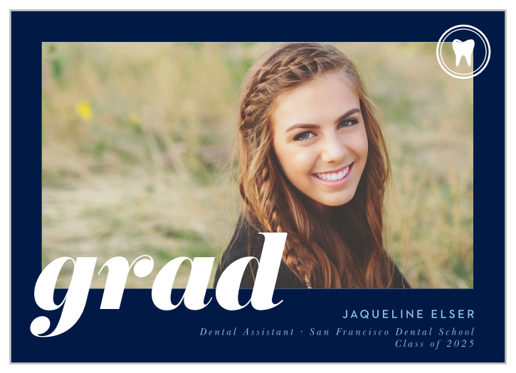 Broadcast your big achievement to family and friends with our Dental School Graduation Announcements. 