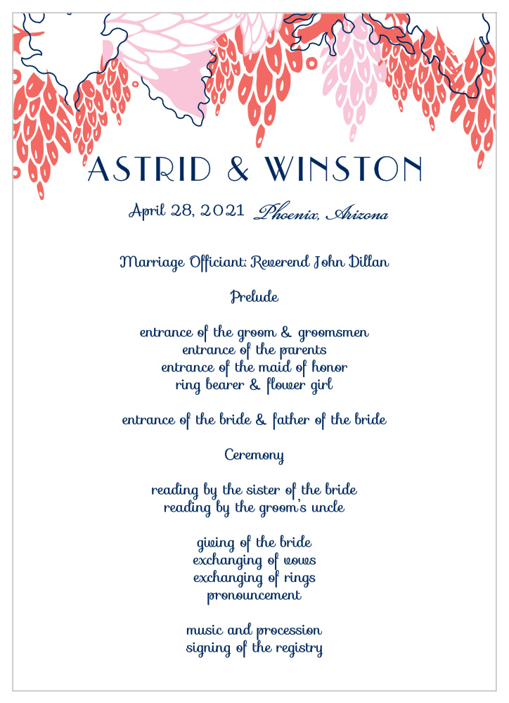 MaeMae's Winston Wedding Programs