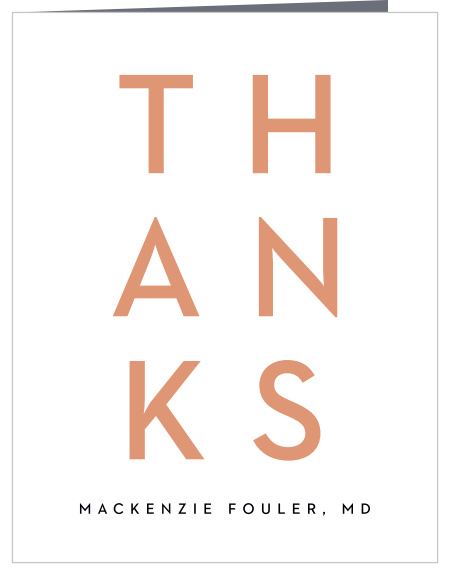 Thank everyone that helped make this big achievement possible with our Medical Resident Graduation Thank You Card. 