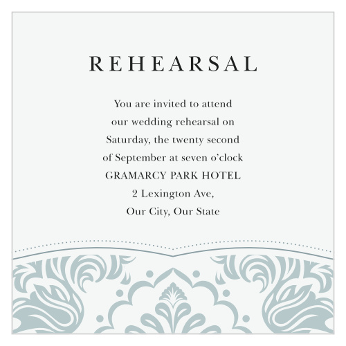 Timeless Damask Rehearsal Cards
