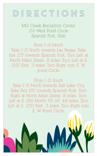 Tropical Flower Direction Cards