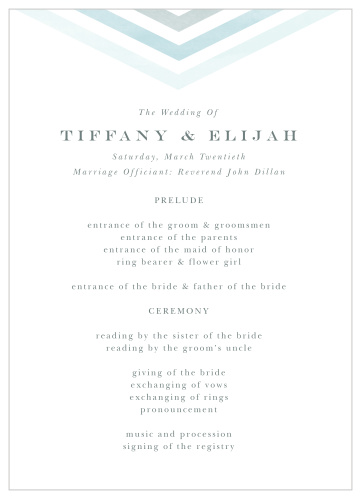 Chevron Arrow Wedding Programs