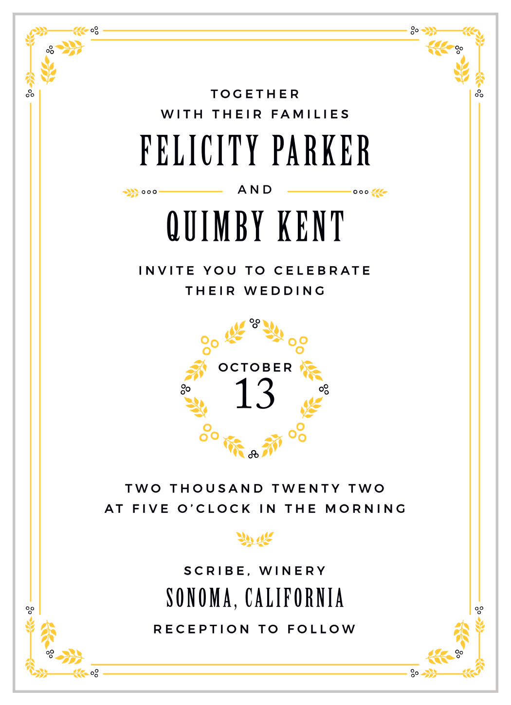 MaeMae's Quimby Wedding Invitations