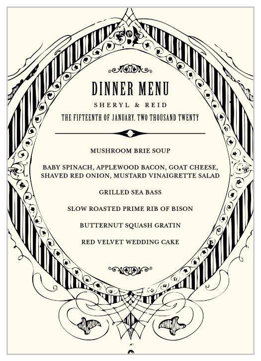 MaeMae's Ronnie Wedding Menus