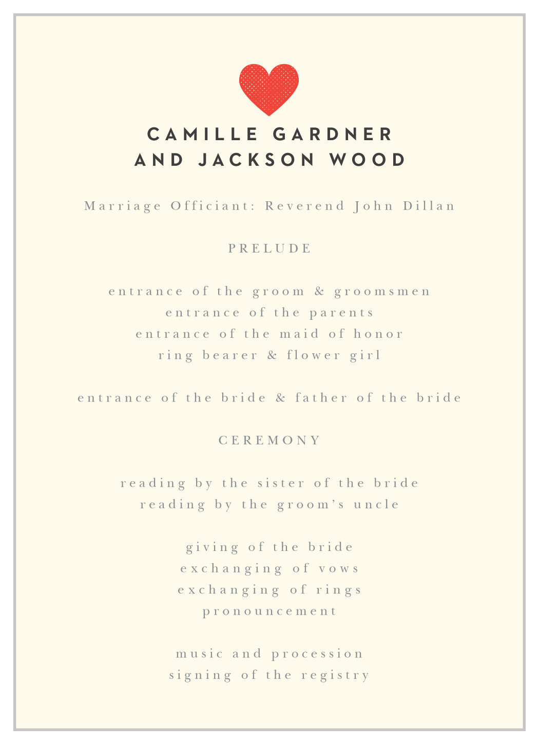Charming Mustache Wedding Programs