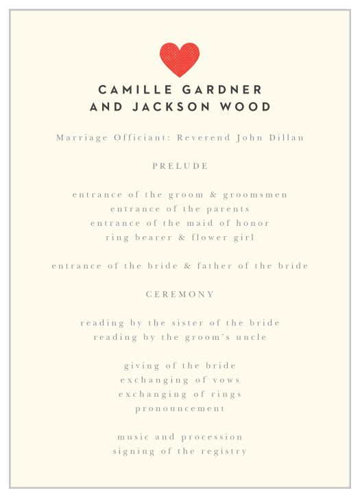 Charming Mustache Wedding Programs