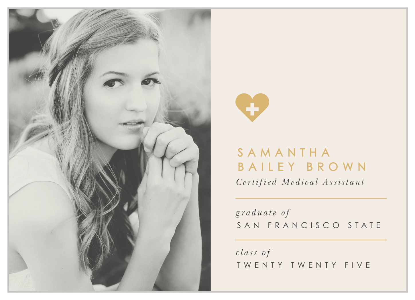 Golden Heart Graduation Announcements