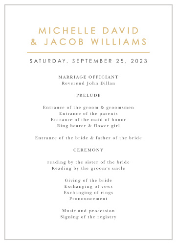 Double Hearts Wedding Programs