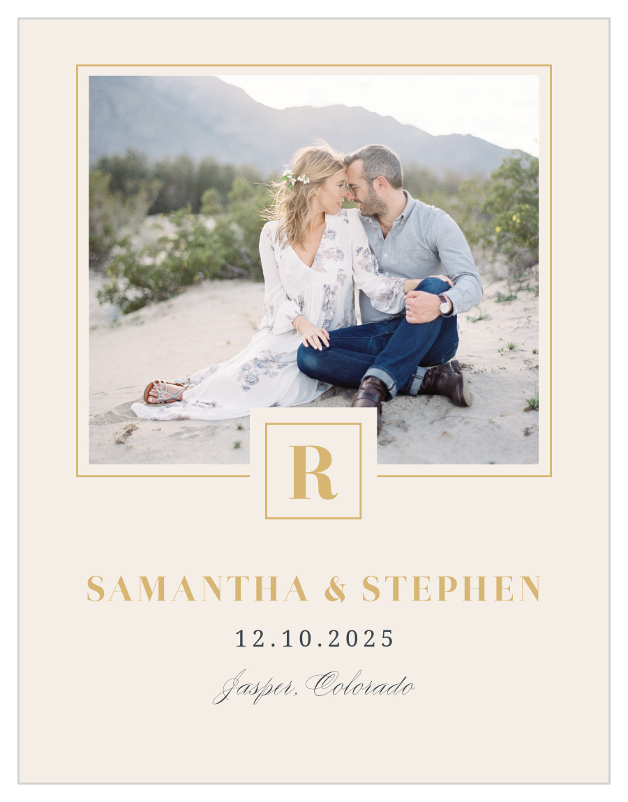 Trimmed In Gold Save the Date Magnets