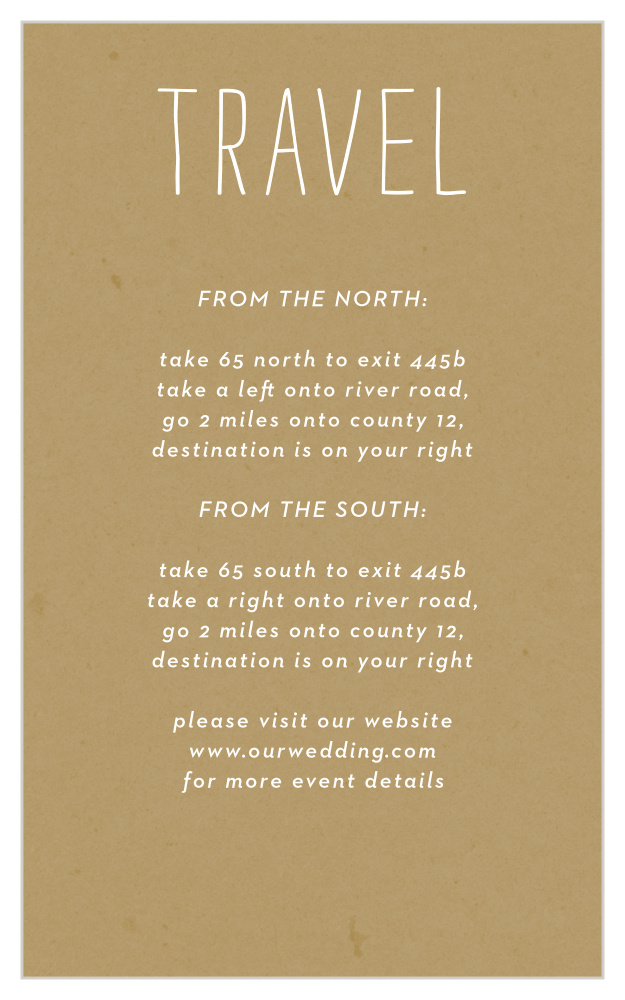 Big Type Direction Cards