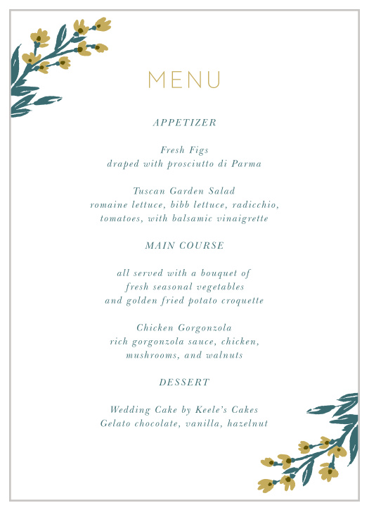 Give your guests all the best options with our Daisy Daydream Wedding Menus! 