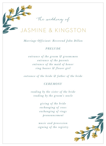 Daisy Daydream Wedding Programs