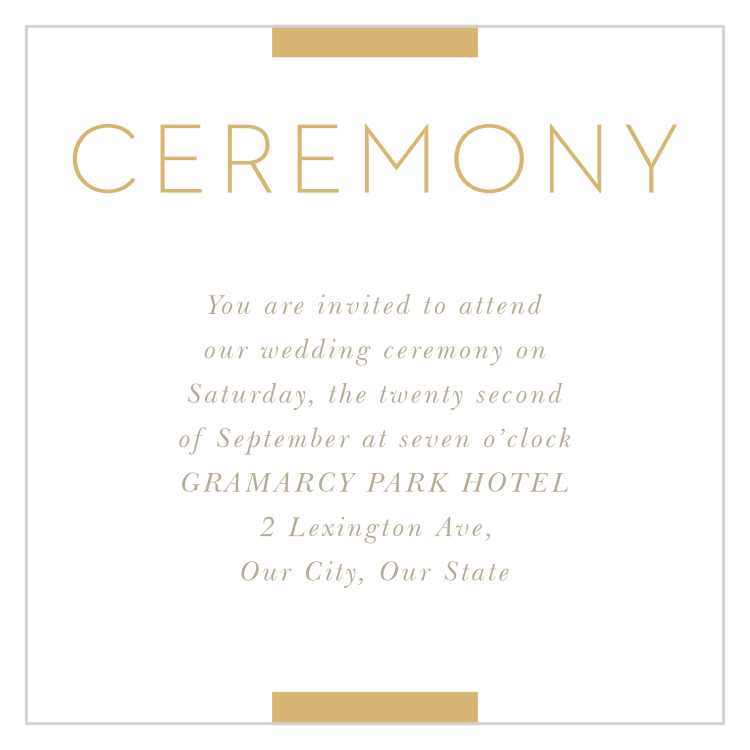 Simply Stated Ceremony Cards