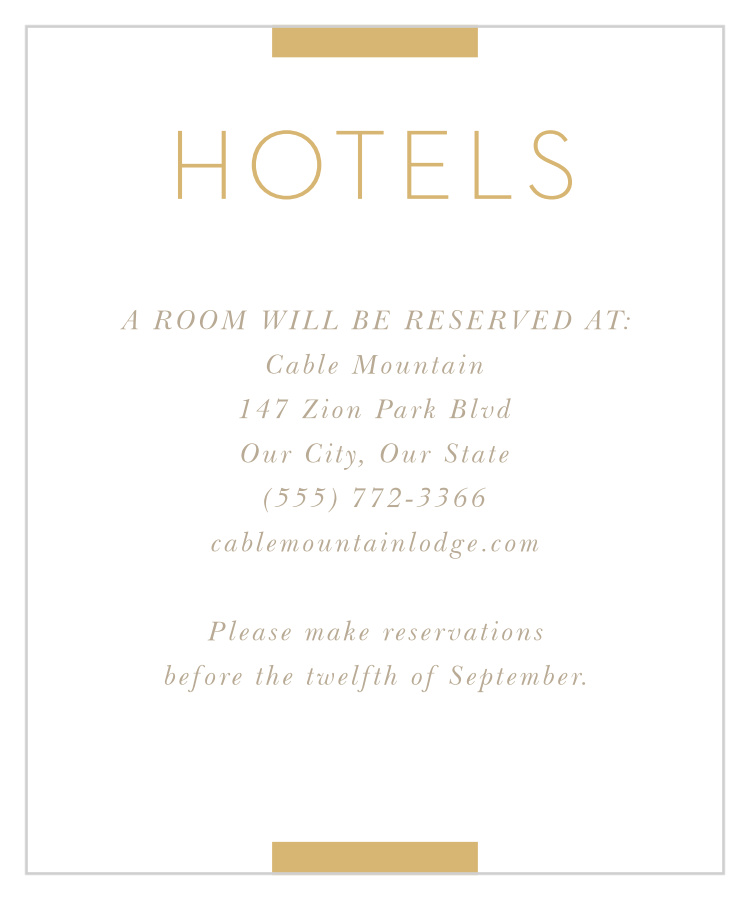 Simply Stated Wedding Accommodation Cards