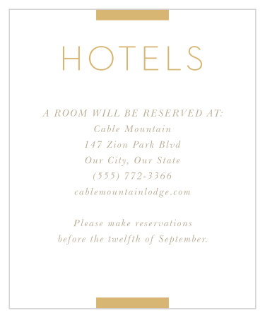 Simply Stated Wedding Accommodation Cards