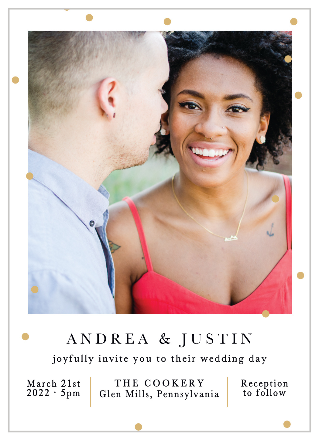 Golden Excitement Wedding Invitations