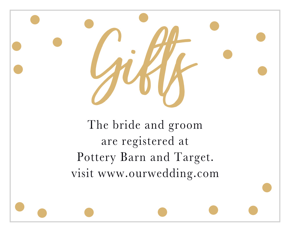 Golden Excitement Registry Cards