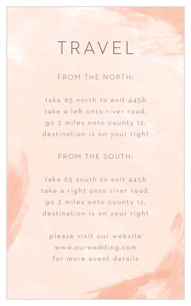 Watercolor Strokes Wedding Direction Cards