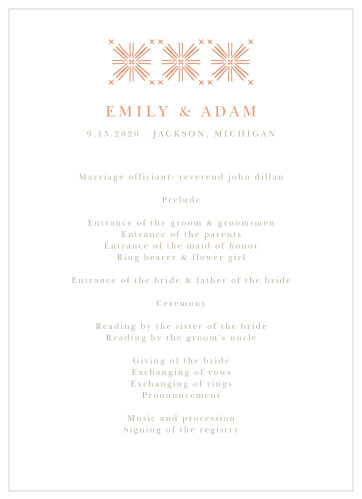Pattern Play Wedding Programs