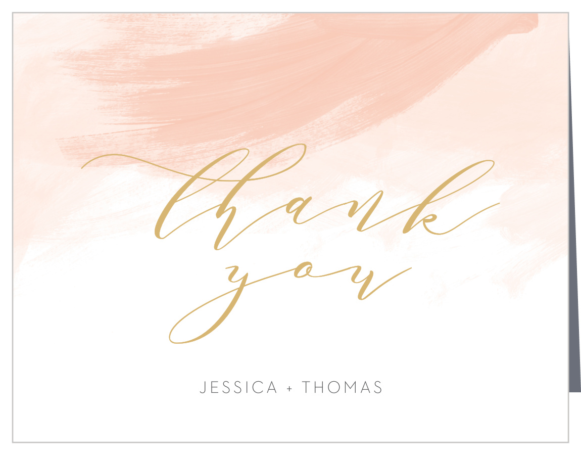 Watercolor Strokes Wedding Thank You Cards