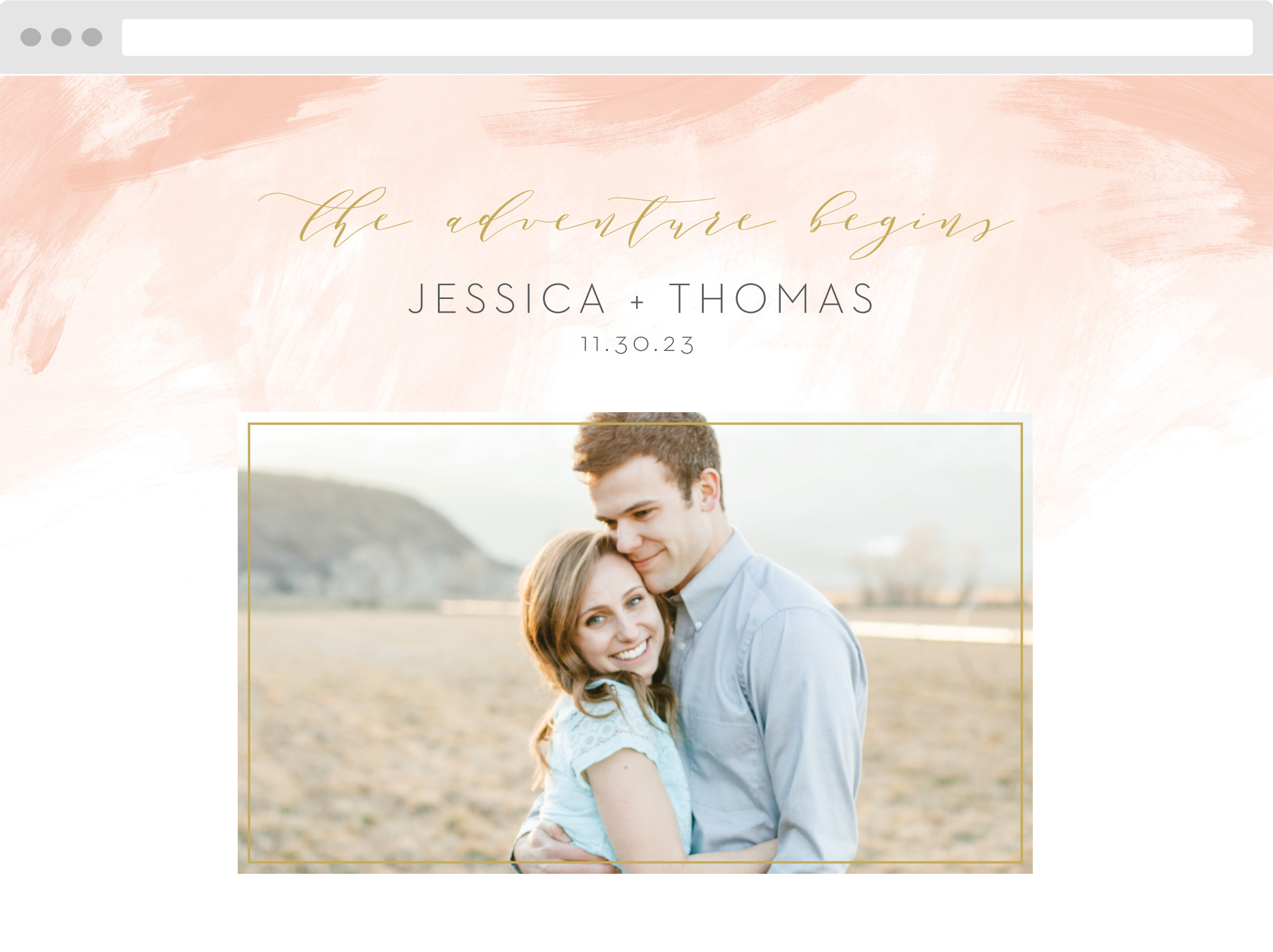 Watercolor Strokes Wedding Website