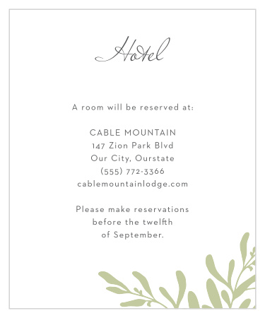 Fern Flock Wedding Accommodation Cards