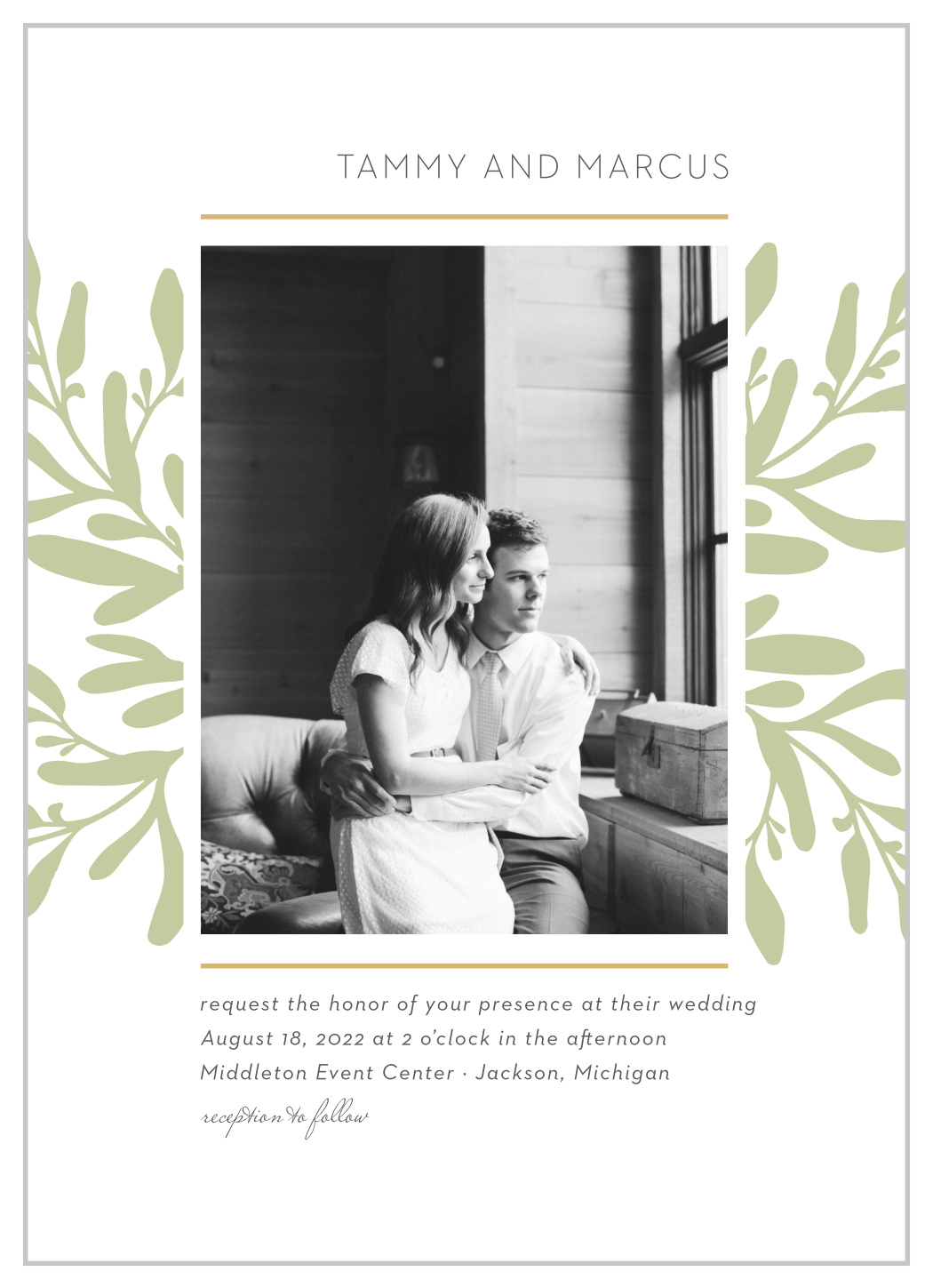 Fern Flock Wedding Invitations