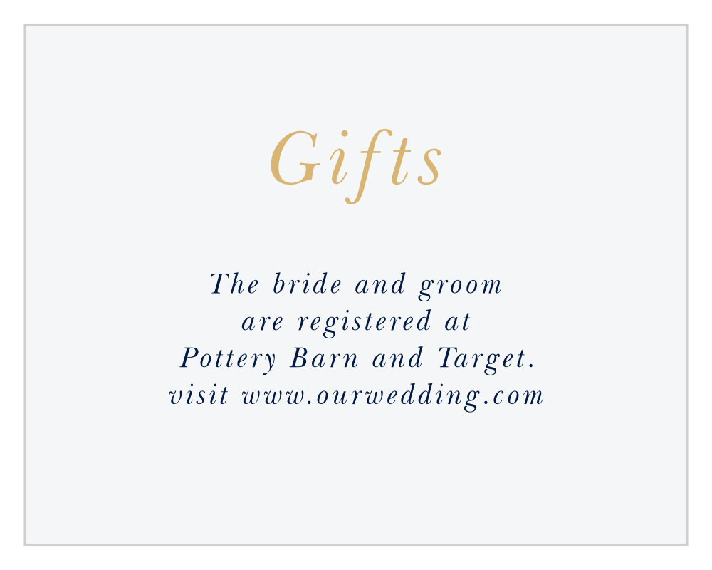 Strong Steel Wedding Registry Cards
