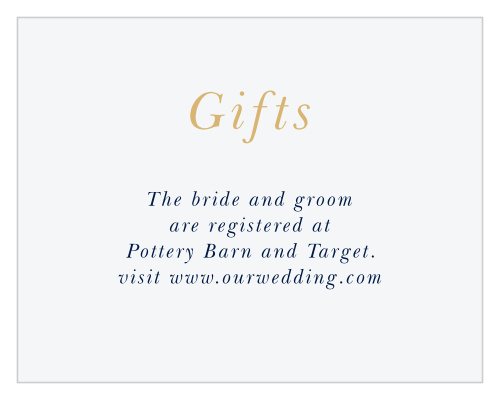 Strong Steel Wedding Registry Cards