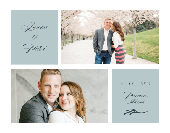 Remind your friends and family to mark their calendars for your big day with our Entwined Blocks Save-the-Date Cards.
