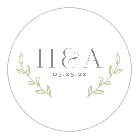 Leafy Accents Wedding Stickers