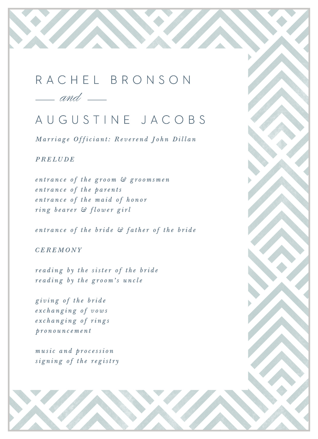 Elegantly Modern Wedding Programs