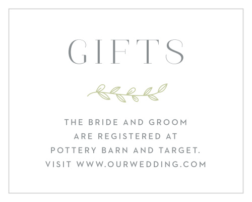 Leafy Accents Registry Cards
