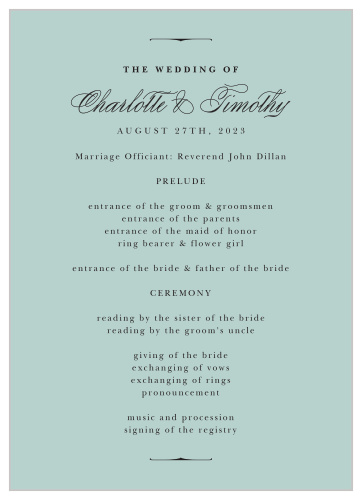 Vintage Elegance Wedding Programs