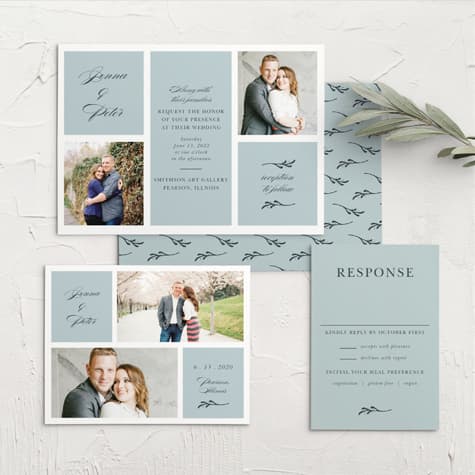 Entwined Blocks Wedding Invitations