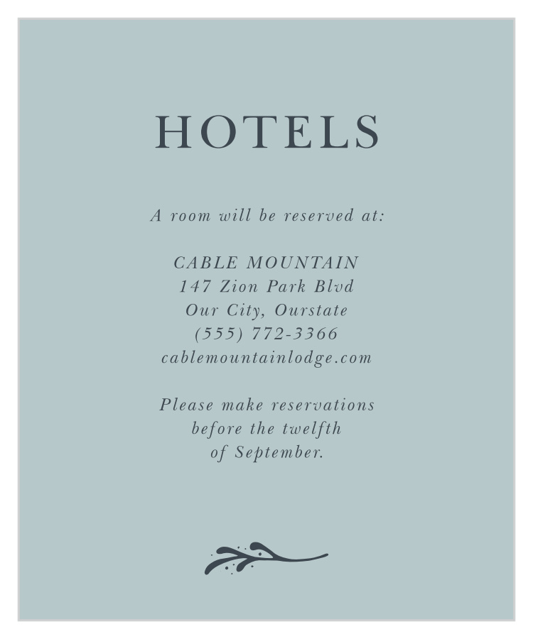 Entwined Blocks Accommodation Cards