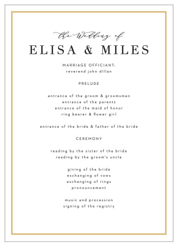 Opaque Photo Flair Wedding Programs