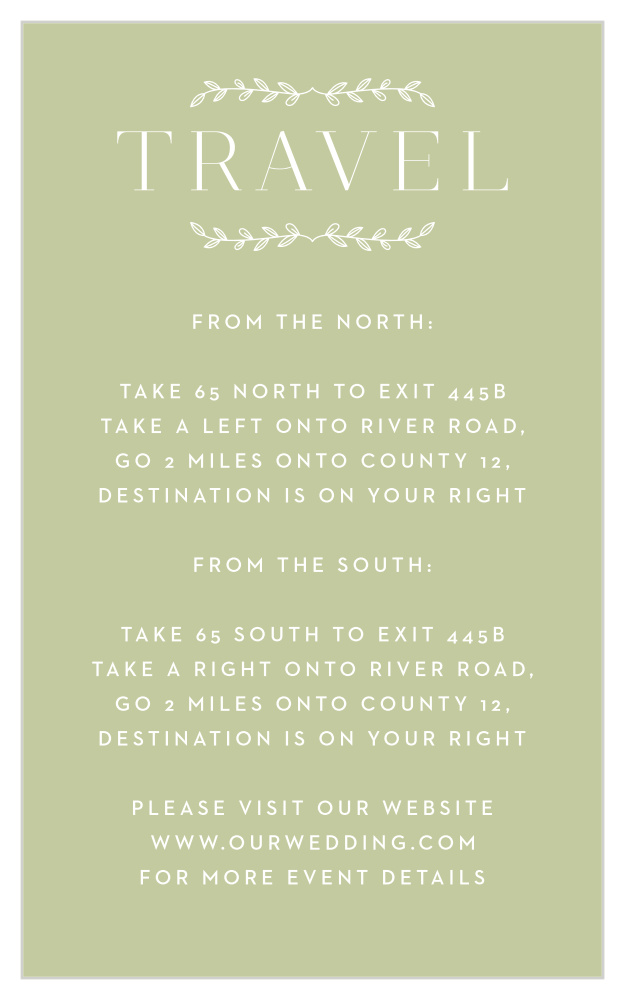 Leafy Accents Direction Cards