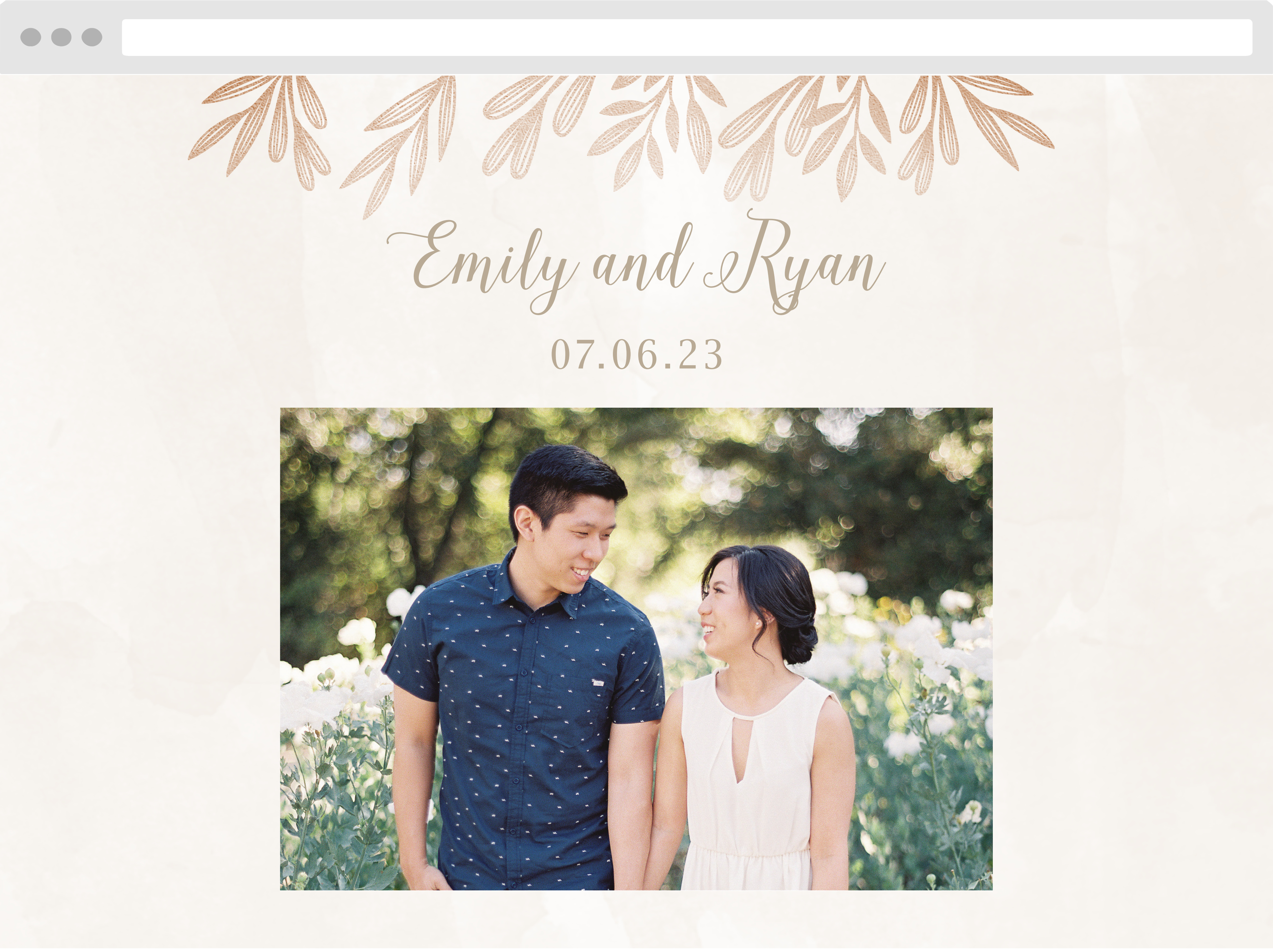 Hexagon Botanicals Wedding Website