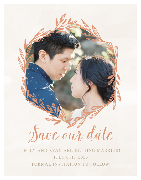 The Hexagon Botanicals Save-the-Date Magnets offer a modern, funky design for you to announce your upcoming wedding! 