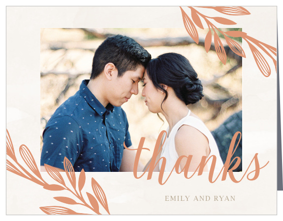 Hexagon Botanicals Wedding Thank You Cards