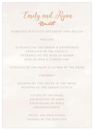 Hexagon Botanicals Wedding Programs