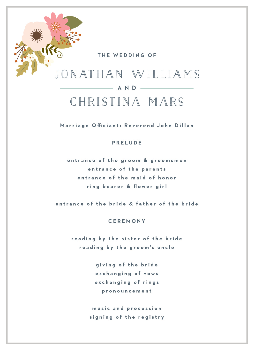 Retro Ribbon Wedding Programs