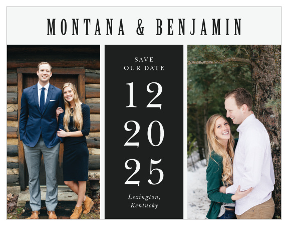 The Simply Spoken Save-the-Date Magnets are the perfect mix of modern design with a personal touch. 